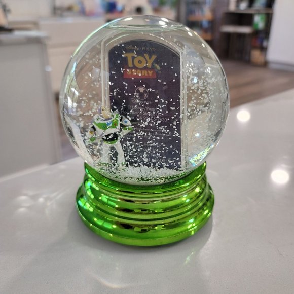 Disney NWT Toy story Buzz Lightyear photo snow globe metallic green outer space - Picture 13 of 14